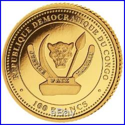 Kamerun 5 x 100 Francs 2018 Big Five Mini Kollektion Gold PP in Holzbox