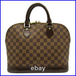 LOUIS VUITTON Alma PM hand bag N53151 Damier Ebene Canvas Brown Used LV women