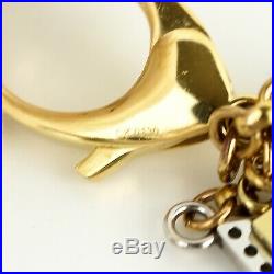 LOUIS VUITTON BIJOUX SAC TAPAGE Key Ring Bag Charm M65090 Gold Silver with Box