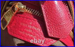 LOUIS VUITTON Galatea PM Mahina Leather Shoulder Bag Handbag Satchel Grenat Red