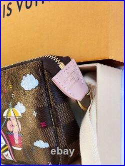 LOUIS VUITTON Mini Pochette Damier Ebene LE Holiday Handbag FRANCE New In Box