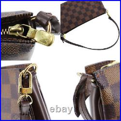 LOUIS VUITTON Navona Hand Pouch Bag Damier N51983 France Authentic #TT849 S