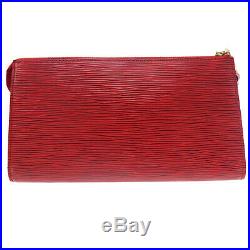 LOUIS VUITTON Pochette Accessories Pouch Bag Red Epi M52947 Authentic #CC192 I