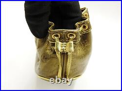 LOUIS VUITTON Theda PM Monogram Chain Shoulder Hand Bag Leather Gold M92373 2685