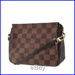 LOUIS VUITTON Truth Makeup Hand Bag Damier Brown N51982 France Authentic #II533
