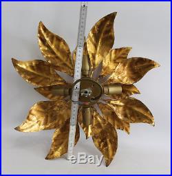 Leaf Lamp 60s 70s Blätter Lampe 60er 70er Design Goldfarbend Luxus Blatt France
