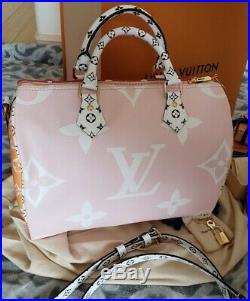 Louis VUITTON MONOGRAM GIANT SPEEDY 30 RED & PINK, ROUGE LIMITED HAND BAG, New