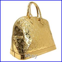Louis Vuitton Alma MM Hand Bag Mi4068 Purse Gold Monogram Miroir M93624 K08663