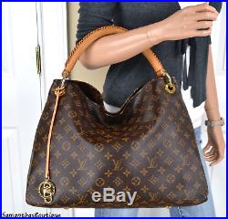 Louis Vuitton Artsy MM Monogram Leather Tote Shoulder Bag Hobo Handbag Purse