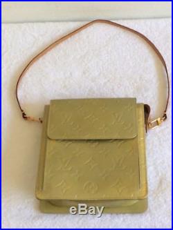 Louis Vuitton Auth Mott Vernis Lime Green/gold MIX Monogram Shoulder Hand Bag