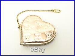 Louis Vuitton Authentic Monogram Miroir Gold Heart Shaped Coin Purse Wallet LV