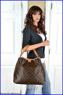 Louis Vuitton Delightful MM Monogram Leather Shoulder Bag Tote Handbag Purse