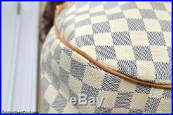 Louis Vuitton Evora MM Damier Azur Leather Satchel Shoulder Bag Handbag Purse