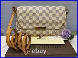 Louis Vuitton Favorite MM Damier Azur Clutch Crossbody (DU2185)+ Receipt+Box