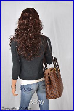 Louis Vuitton Kensington Damier Ebene Leather Satchel Shoulder Bag Handbag Purse