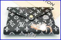Louis Vuitton Kirigami Catogram Black Medium Pochette Cats Dogs Pouch Wallet