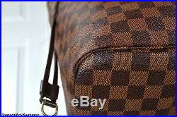 Louis Vuitton Neverfull MM Damier Ebene Leather Tote Shoulder Bag Handbag Purse