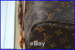 Louis Vuitton Neverfull MM Monogram Leather Tote Shoulder Bag Hobo Handbag Purse