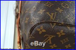 Louis Vuitton Neverfull MM Monogram Leather Tote Shoulder Bag Hobo Handbag Purse
