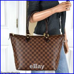 Louis Vuitton Saleya MM Damier Ebene Leather Tote Shoulder Bag Handbag Purse