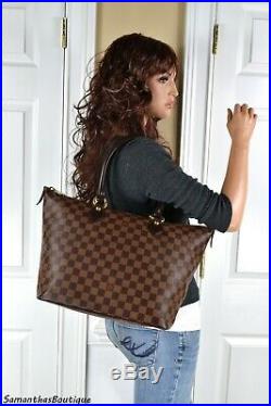 Louis Vuitton Saleya MM Damier Ebene Leather Tote Shoulder Bag Handbag Purse