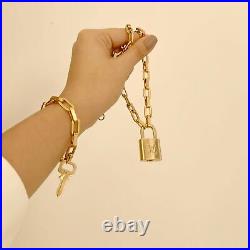 Louis Vuitton Set Lock Geometric Chain Necklace and Key Bracelet