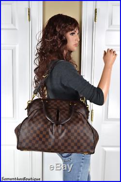 Louis Vuitton Trevi Gm Damier Ebene Leather Satchel Shoulder Bag Handbag Purse