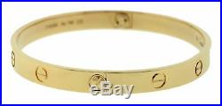 MINT Ladies Cartier LOVE Screw Size 19 18K 750 Solid Yellow Gold Bangle Bracelet