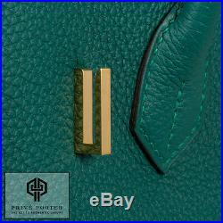 Malachite Green Birkin Hermes 30cm Emerald Togo Leather Bag Gold Ghw 2016