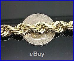 Men's Real 10K Yellow Gold Thick Rope Chain Necklace 26 8mm Franc