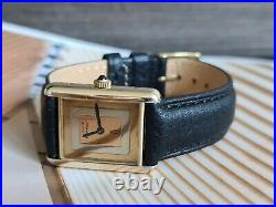 Must de Cartier Tank Mechanic lady 18ct Gold on Silver in very good condion