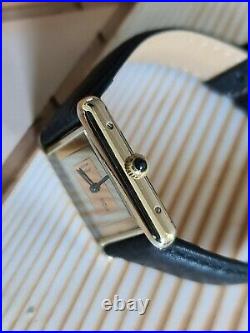 Must de Cartier Tank Mechanic lady 18ct Gold on Silver in very good condion