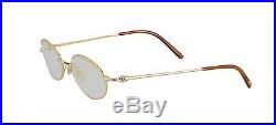 NEW CARTIER EYEGLASSES T8100350 GOLD FRAME FRANCE 49mm AUTHENTIC