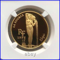 NGC-PF69UC France 1996 La Source-Ingres 100 Francs 15 Euro Gold Coin