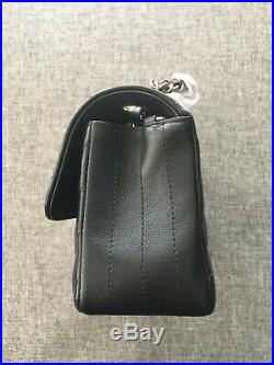 NWT CHANEL Black Chevron Mini Classic Flap Bag Lambskin Gold Rectangle FRANCE
