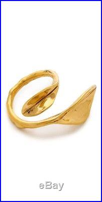 NewWOT Designer Aurelie Bidermann Leaf Ring 18 K Gold Vermeil Made in France