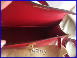 New Authentic Hermes Mini Kelly II 20 CM Red Rouge De Coeur Gold Hardware Clutch