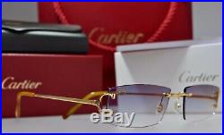 New CARTIER Piccadilly Rimless Big C Decor Occhiali Frame Sunglasses Eyeglass Or