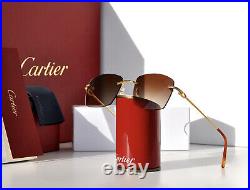 New CARTIER Rimless Harmattan C Decor Golden Occhiali Frame Sunglasses Lunette