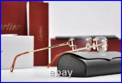 New CARTIER Rimless piccadilly C Decor Gold smooth Occhiali Frame Sunglasses