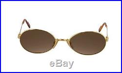 New Cartier Oval Sunglasses T8100370 Gold Frame Brown Lens France