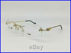 New Fred Lunettes Bermude Gold Silver Rope Frames 54mm Eyeglasses Rx Rimless
