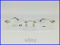 New Fred Lunettes Bermude Gold Silver Rope Frames 54mm Eyeglasses Rx Rimless