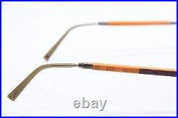 New Gold & Wood Paris R13.28 Brown Orange Authentic Eyeglasses 50-18