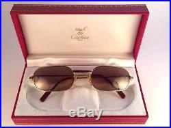 New Louis Cartier Red Laque De Chine Medium 55mm Sunglasses 18k Gold France