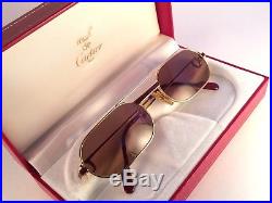 New Louis Cartier Red Laque De Chine Medium 55mm Sunglasses 18k Gold France