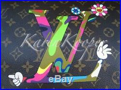 New Louis Vuitton Limited Monogram LV Hands Murakami Moca Neverfull MM Bag