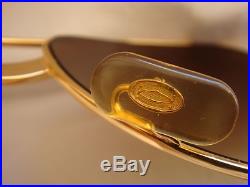 New Vintage Cartier Santos Screws 59mm Medium Sunglasses France 18k Heavy Plated