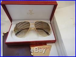 New Vintage Cartier Vendome! Large! 62mm Brown Lens Sunglasses France 18k Gold