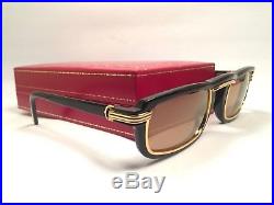 New Vintage Cartier Vertigo Sunglasses 18k Black & Gold France 52/24mm Medium